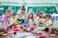Outdoors children activity - knitting workshop